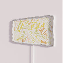 Charger l&#39;image dans la galerie, Vibrant RGB neon beer word cloud decoration rectangle sign artwork