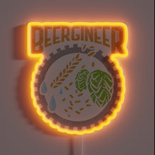 Charger l&#39;image dans la galerie, Neon lit homebrew beer brewing sign for craft beer enthusiasts.