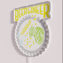 Charger l&#39;image dans la galerie, Customizable beergineer craft beer neon sign for homebrew enthusiasts.