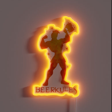 Glowing neon bar decoration featuring vibrant RGB beer-inspired lighting effects