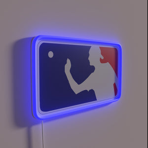 Neon illuminated Beer Pong tournament champion winner sign for bar