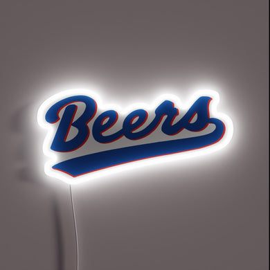 Retro-Style Neon Sign Featuring Iconic Milwaukee Beer Brand Logos
