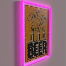 Charger l&#39;image dans la galerie, Neon beer sign in vibrant RGB colors for any bar.