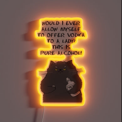 Behemoth the Cat Inspired Literary Quotes Series Neon Sign Display
