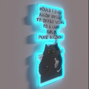 Vibrant RGB neon quote series featuring mystical feline mysticism wisdom
