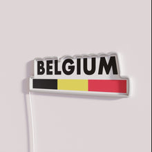 Charger l&#39;image dans la galerie, Vibrant RGB Neon Sign with Belgium Flag Design Minimalism Style