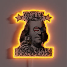 Charger l&#39;image dans la galerie, Benjamin Franklin&#39;s iconic image in vibrant red, green, and blue.