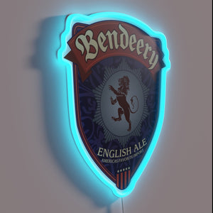 Neon bar decor featuring vibrant RGB hues in ale theme.