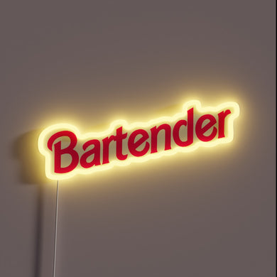 Vibrant neon bar decoration with colorful bartender RGB lights