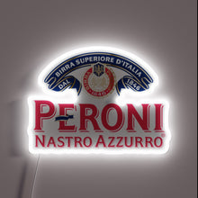 Charger l&#39;image dans la galerie, Vibrant Italian Beer Sign with Peroni Nastro Azzurro Neon Accents