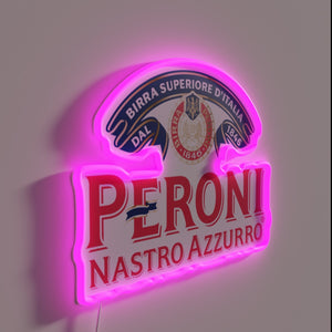 Vintage Italian Beer Sign - Peroni Nastro Azzurro in RGB Neon