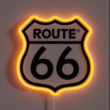 Charger l&#39;image dans la galerie, Route 66 neon sign with orange LED border