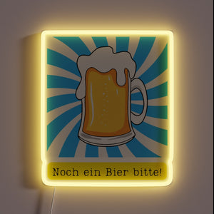 RGB illuminated 'Bierfest Beer Festival' sign in vibrant neon colors