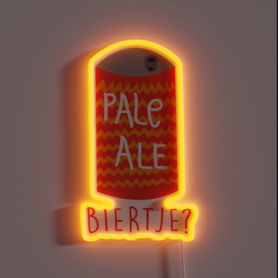 RGB LED Neon Sign with Personalized Beer Quote 'Biertje' Display