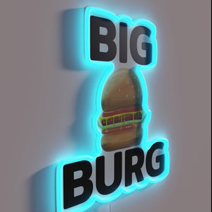 Big Burg Burger Semi-Realistic Style RGB Neon Sign Illumination Artwork