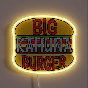Big Kahuna Burger neon sign – bold and retro burger design inspired by Tarantino's cult classics, perfect for diners, home kitchens, or movie fans’ collections.