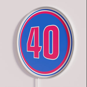 Bright Retro Glow Neon Sign Honoring NBA Legend Bill Laimbeer