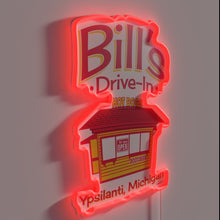Charger l&#39;image dans la galerie, Vibrant RGB Neon Sign for Classic Bill&#39;s Drive-In Hot Dog Stand