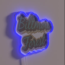 Charger l&#39;image dans la galerie, Brightly illuminated neon sign featuring iconic Biltmore Forest map in Asheville