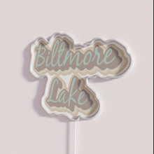 Charger l&#39;image dans la galerie, Vibrant RGB Neon Sign for Biltmore Lake in Asheville NC Mountains