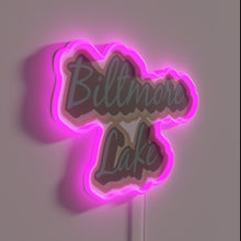 Charger l&#39;image dans la galerie, Vibrant RGB Neon Sign Featuring Iconic Biltmore Lake in Asheville