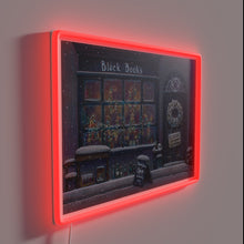 Charger l&#39;image dans la galerie, Neon Black Books Christmas Sign in Bright RGB Colours