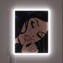 Charger l&#39;image dans la galerie, Crying comic girl neon sign with white LED frame