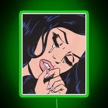 Charger l&#39;image dans la galerie, Black Hair Crying Comic Girl RGB neon sign green