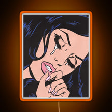 Charger l&#39;image dans la galerie, Black Hair Crying Comic Girl RGB neon sign orange