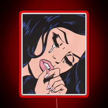 Charger l&#39;image dans la galerie, Black Hair Crying Comic Girl RGB neon sign red