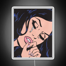 Charger l&#39;image dans la galerie, Black Hair Crying Comic Girl RGB neon sign white 