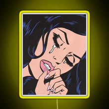 Charger l&#39;image dans la galerie, Black Hair Crying Comic Girl RGB neon sign yellow