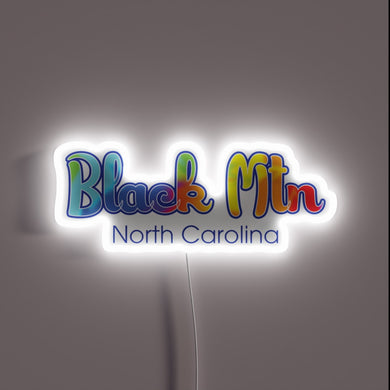Vibrant Colorful Asheville NC Neighborhood Multicolor RGB Neon Light Sign