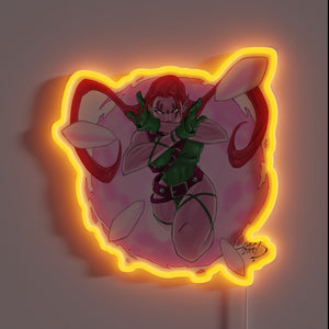 Neon gaming decor with customizable RGB lighting effects and design.