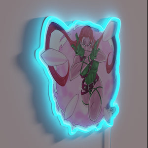 Neon Alien Invasion Sign with Color-Changing RGB Glow Effect