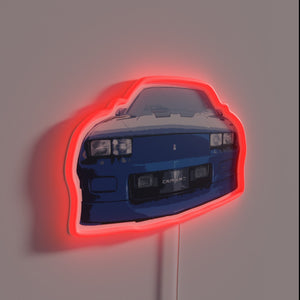 Vintage Car Enthusiast Decor with Bright RGB Colorful Accent Lighting