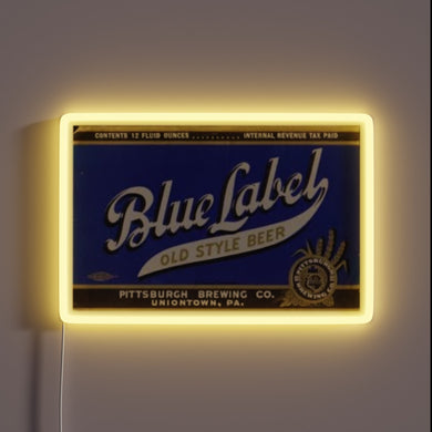 Vintage Neon Sign featuring iconic Blue Label Old Style logo