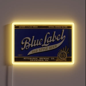 Vintage Neon Sign featuring iconic Blue Label Old Style logo