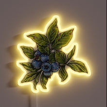 Charger l&#39;image dans la galerie, Vibrant blueberry-themed LED neon sign with radiant glowing colors
