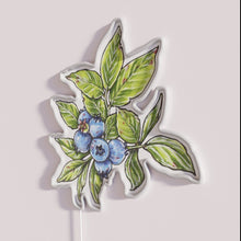 Charger l&#39;image dans la galerie, Vibrant blueberry garden decor, illuminated with bright RGB neon lighting
