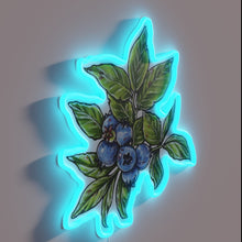 Charger l&#39;image dans la galerie, Neon blueberry plant decor with vibrant purple and green hues