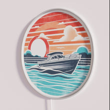 Charger l&#39;image dans la galerie, Vibrant boat lifestyle decor with colorful rgb neon lights accents