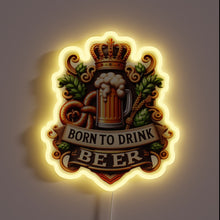 Charger l&#39;image dans la galerie, Born to Drink Beer RGB Neon Sign Bar Decor
