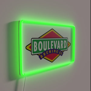 Electric Rainbow Glowing Neon Boulevard Sign with Modern LED Lighting