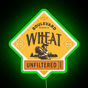 Boulevard Unfiltered Wheat Beer RGB neon sign green