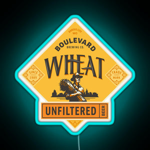 Boulevard Unfiltered Wheat Beer RGB neon sign lightblue 