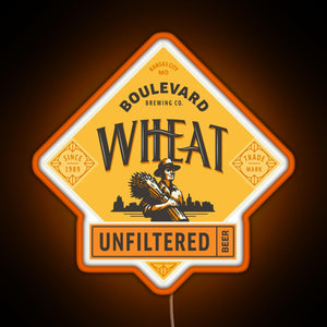 Boulevard Unfiltered Wheat Beer RGB neon sign orange