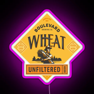 Boulevard Unfiltered Wheat Beer RGB neon sign  pink