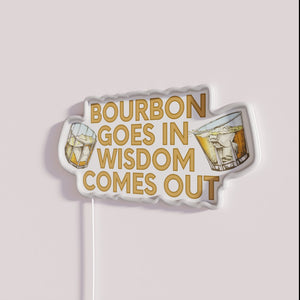 Bourbon Wisdom Quotes Glowing LED Neon Bar Sign Wall Decoration