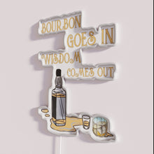 Charger l&#39;image dans la galerie, Bourbon wisdom quote with RGB neon lettering and design